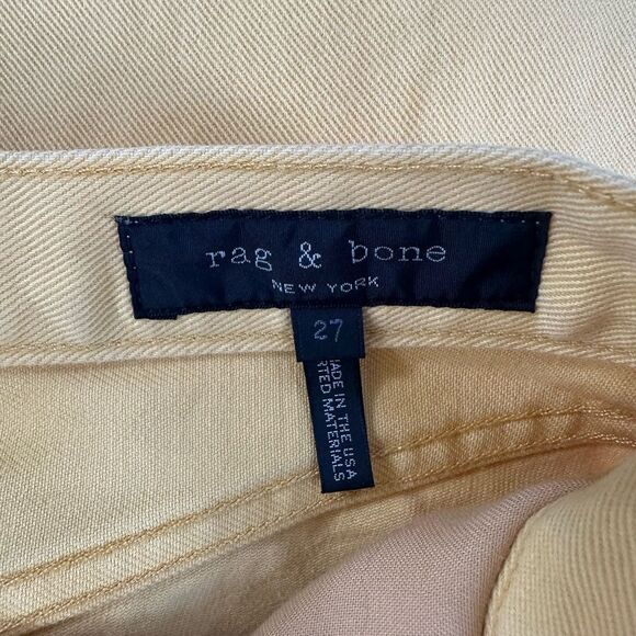RAG AND BONE Mustard Yellow Straight Leg Jeans SIZE 27 - Picture 7 of 9